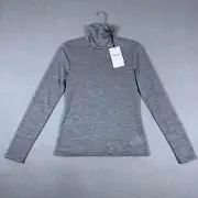 Theory Women's Neo Wool Jersey Turtleneck Long Sleeve Pullover Grey Melange Sz P