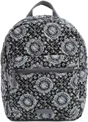 Vera Bradley Womens Iconic Leighton Quilted Floral Backpack Multi Gray Silver