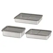 3 Pcs Storage Box Work Containers for Fridge Food Boxes with Lids
