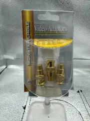 Monster Cable 24k Gold CONTACT ADAPTORS MALE BNC TO Female RCA 3 PACK NEW OLD ST