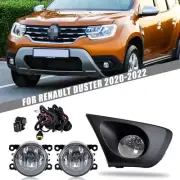 Bumper Fog Light For Renault Duster 2020 2021 2022 Set W/Bulb Switch Wire Bezel