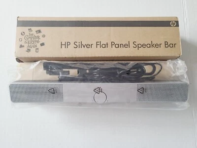 Hewlett Packer Speaker Bar Computer Screen HP Silver Flat Panel Monitor Clip On