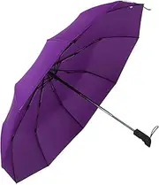 [FOMIYES] 23 Automatic Folding Umbrella Wind Resistant Travel Umbrella for Two Durable Pongee Effortless Automatic Open Close Stylish Purple Design for Outdoor Use