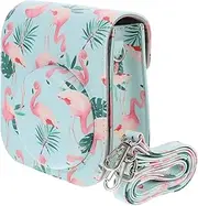 BRIGHTFUFU 1pc Flamingos Pattern Camera Bag Compatible with Mini Lightweight Storage Case for Instant Cameras Portable and Stylish Design for Beach Parties Hiking and Daily Use