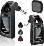 New Bee Wireless Guitar System 2.4GHz With 6 Channels Rechargeable Audio Transmitter Receiver for Bass Electric Instruments