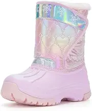 [FUNCOO PLUS] Girls Boys Winter Snow Boots Kids Waterproof Warm Boots Toddler Outdoor Shoes with Fur Lining