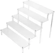 Vaguelly Acrylic Display Stand Multi Organizer for Collectibles Dolls and Car Models Riser Shelf with Plate and Stylish Storage for Home and Shop Display