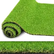 Realistic Artificial Grass Rug 4 FT x 6 FT Fake Faux Turf Grass, ZGR 0.8" Indoor Outdoor Patio Garden Lawn Landscape Balcony Synthetic Grass Mat, 4-Tones, Drain Holes, Rubber Backing, Customized Size