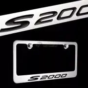 HONDA S2000 LOGO Chrome Plated Brass License Plate Frame with 2 Chrome Caps NEW