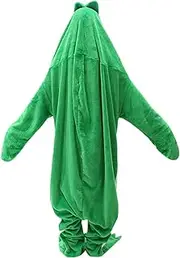 Dinosaur Hoodie Onesie | Dinosaur Blanket Sweatshirt Halloween Blanket Throw | Soft Cozy Flannel Animal Sleeping Bag Dinosaur Wearable Blanket, Comfy Blanket Warm Pajamas for Couch Sofa Bed Borato
