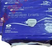 30 Ct. Member's Mark Total Protection Adjustable Briefs for Men/Women 26-48"W