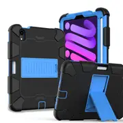 Catzon iPad Mini 6 Case Full-Body Shockproof Silicone Case With Pencil Holder-Black Blue