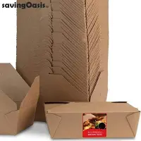 在飛比找友和YOHO優惠-Savingoasis 一次性環保外賣牛皮紙餐盒(2000m