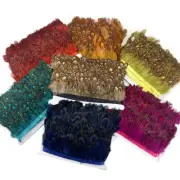 Natural Chicken Pheasant Feather Trim Fringe Ribbon Feathers 10 Meter Multicolor
