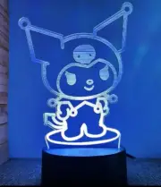 Kuromi Night Light Led Colorful Illusion Lamp Touch Switch For Desk Kids Gift♨️