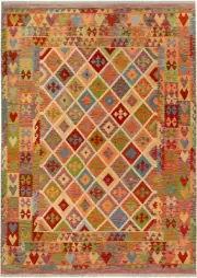 Bohemian Turkish Kilim Alexia Purple/Blue Wool Rug - 8'3'' X 9'9''