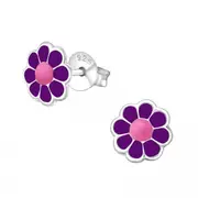 Kids Silver Daisy Stud Earrings