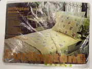 Vintage Burlington House Full Double Flat SHEET Mod Yellow Flowers Floral NEW