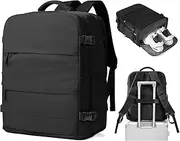 [SZSYCN] Ryanair Hand Luggage Backpack 40 x 20 x 25 cm Women's Hand Luggage Aeroplane Easyjet 45 x 36 x 20 cm with Laptop Compartment Waterproof Daypack with Shoe Compartment, F1-Black(Light), 45×36×