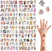 DiULi Children's Tattoos, 8 Sheets of Tattoos for Children, Adhesive Tattoos, Puppy Theme, Waterproof Sticker Tattoos for Girls and Boys, Dog, Birthday Decoration, Temporary Children's Tattoos