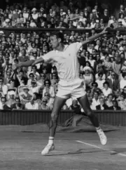 South African Tennis Player Cliff Drysdale Action Wimbledon Tennis Ch 1966 PHOTO