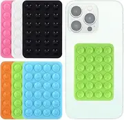 6pcs Silicone Suction Phone Case Adhesive Mount,Suction Phone Case Mount,Self-Adhesive Anti-Slip Suction Phone Holder,Non-Slip Sticky Phone Grip for Selfies and Videos