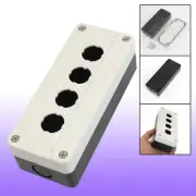 Black White 4 Holes Pushbutton Switch Control Station Box