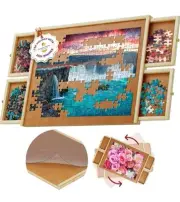 1000 Piece Wooden Jigsaw Puzzle Board - 4 Drawers
