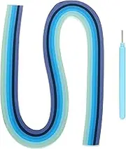 uxcell Paper Quilling Kit, 21.3 Inch 3mm Paper Quilling Strips with Blue Pen for Beginners DIY Hand Crafts Teaching Tools Flower Decoration(Blue, Pack of 120)