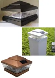 6-Pack Garden Black/Copper/White 6 X 6 Solar 5 LED 78Lumens Post Cap Lights