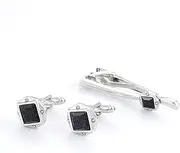 [TOBILE] Cufflinks Tie CliSet Geometric Elegant Cuff Nails Men's Clothing Tie CliCuff Set