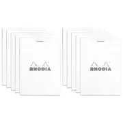 10x Rhodia No.11 Top Stapled A7 Notepad Office Stationery Note Pad 5x5 Grid WHT