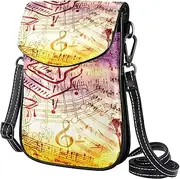[FVQL] Crossbody Bag for Women, Purse, Messenger Bag, Shoulder Bag, Vintage Music Pattern