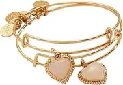 [Alex and Ani] Mother & Daughter Heart Set of 2, One Size, Brass, no gemstone