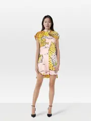 Leopard Graphic Print High Low Dress