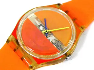 時尚錶 [SWATCH 602] 斯沃琪 一般圓型[橘紅]錶[橘紅色面]石英/中性/新潮錶