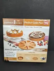 Copper Chef Perfect Cake Pan 9" Checkerboard Cake/Pocket Cake/Round Cake NIB