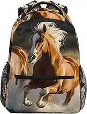 QGBYMX Herd Horses River Backpack for School Girls Boys - Book Bag Laptop Travel Backpack Daypack S
