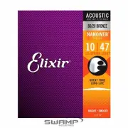 Elixir 11152 Nanoweb 12-String Acoustic Guitar Strings Light - 10-47