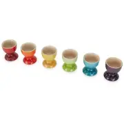 Le Creuset Egg Cups Holders Set Of 6 Stoneware Assorted Colors New