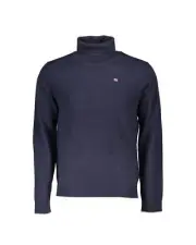 Napapijri Embroidered Turtleneck Sweater Men Blue