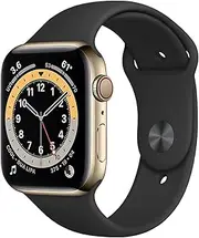Apple Watch Series 6 WiFi & Cellular 40mm Gold Aluminium Case with Black Band (Renewed)