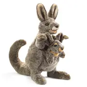 Folkmanis Kangaroo w/ Joey Animal Hand Puppet Kids/Children Fun Play Toy 3y+