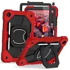 Case for Galaxy Tab A9+ Case 11 Inch with Screen Protector/Rotating Red Black