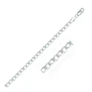 4.9mm Unisex Classic Curb Cuban Chain 20" Inch Necklace Genuine Sterling Silver