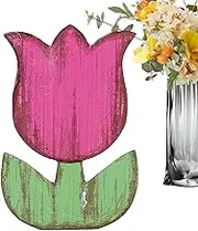 Wood Flowers - Spring Decorations for Home - Vintage Floral Tiered Tray Decor for Spring Mantle Farmhouse Table Desktop Shower School