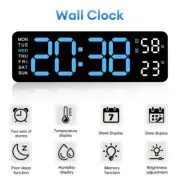 8.98" Digital LED Desk Alarm Clock Large LCD Display Wall Clock Temperature Date