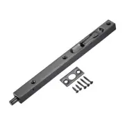 Flush Bolt, 10-inch Stainless Steel Door Guard Lever Action Latch Lock Black