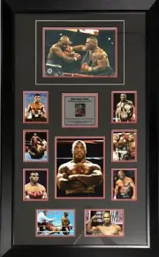 MIKE TYSON Signed Photo 8x12 + Collage Display Framed COA