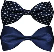 [Niue] Boy's multi colored neck bow tie (pack of 2), Blue, Free Size